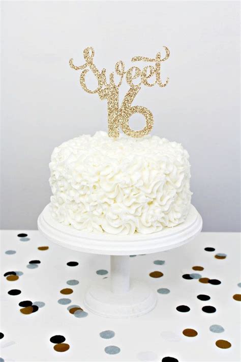 Glitter Sweet 16 Cake Topper Handmade Cake Topper By Yummyparty