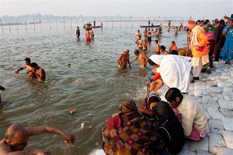 Holy Bathing During Kumbha Mela Festival Editorial Photography Image