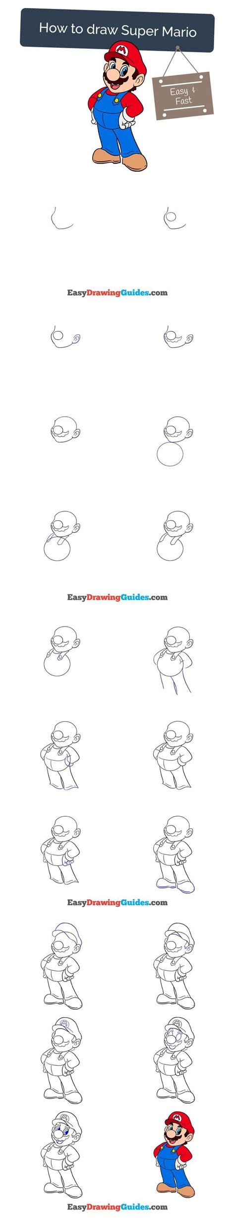 Mario with luigi in funny mood: How to Draw Super Mario in a Few Easy Steps | Easy Drawing ...