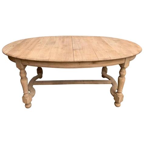 Antique French Stripped Oak Oval Dining Table Farmhouse Draw Leaf