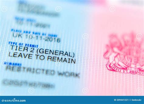 UK BRP Biometrical Residence Permit Cards For Tier 2 Work Visa Placed