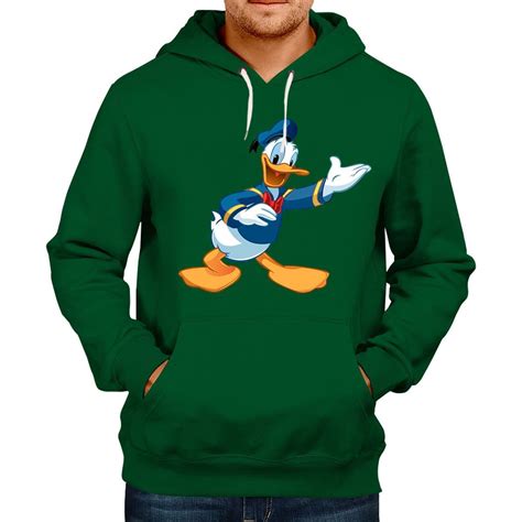 Disney Donald Duck Printed Pullover Fleece Hoodie Mens Womens
