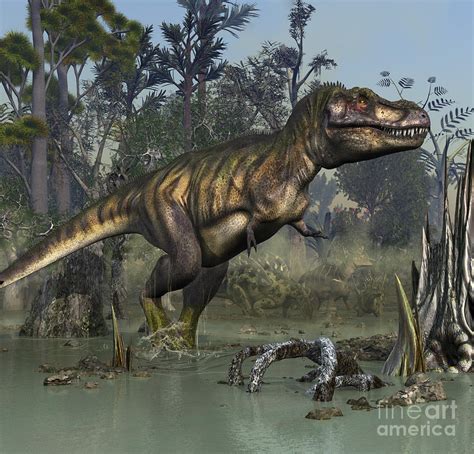 Tyrannosaurus Rex Hunting Digital Art By Kurt Miller Pixels