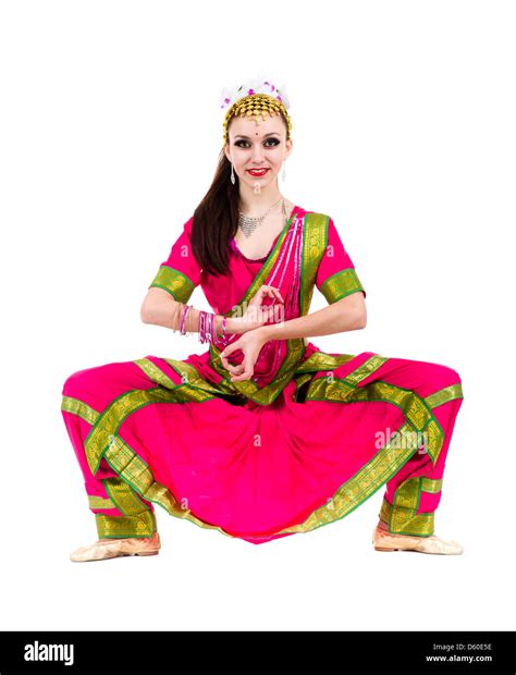 Full Length Portrait Of Indian Woman Dancing Stock Photo Alamy