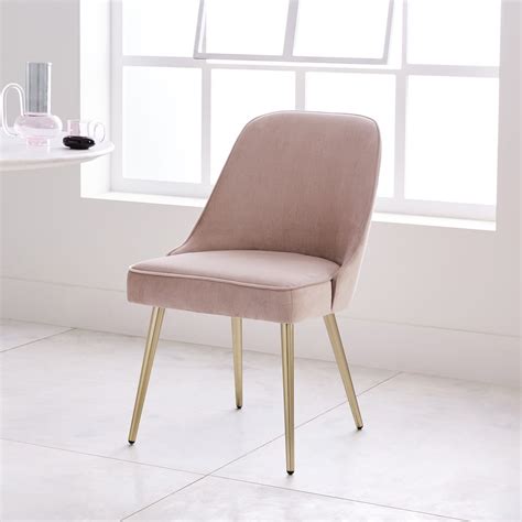 This are ottiu's luxury dining chairs. Mid-Century Upholstered Dining Chair - Velvet | west elm UK