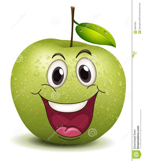 Happy Apple Smiley Stock Vector Illustration Of Design 26941894