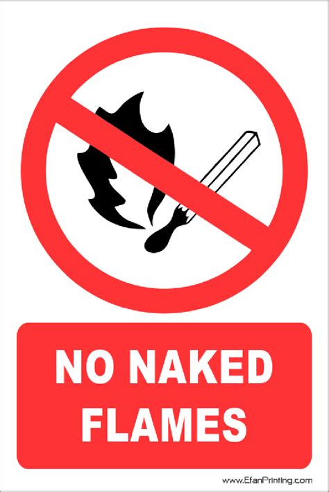 No Naked Flames Aluminum Sign