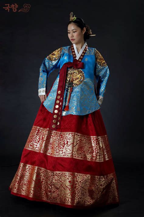 blue korean queen dress hanbok and dangui korean hanbok korean dress korean outfits korean