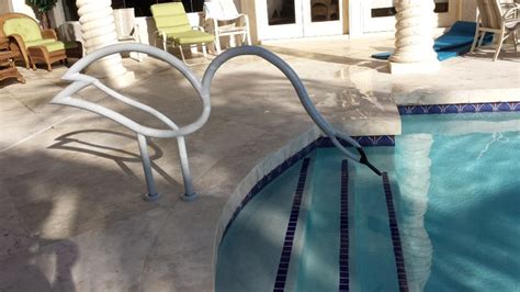 Swan Swimming Pool Handrail Tropical Pool Miami By Swan Pool Rails