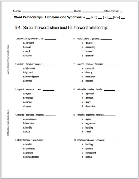 Children at this stage are more mature than before, and are capable of. Grade 9 Verbal Reasoning Worksheet #4 - Free to print (PDF ...