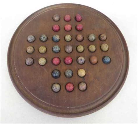Old Wooden Marble Board Game Complete With Old Clay Mar