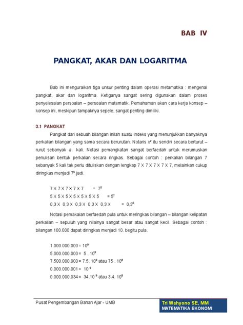 Tentukanlah nilai dari logaritma berikut ini: Contoh Soal Matematika Ekonomi Pangkat Akar Dan Logaritma ...