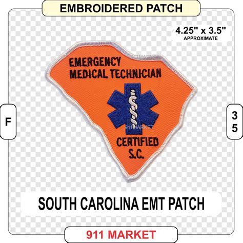 South Carolina Emt Patch Embroidered Sc Emergency Medical Etsy