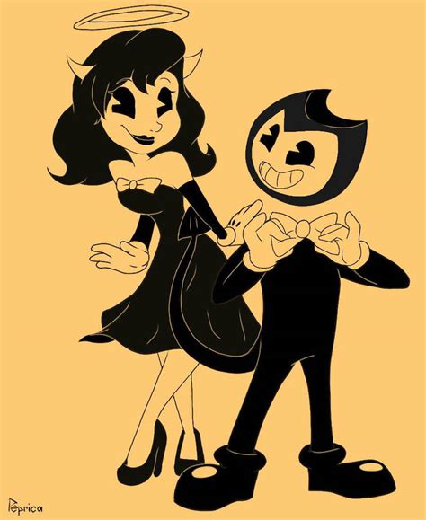 Bendy And Alice Colored By Pepricamint On Deviantart