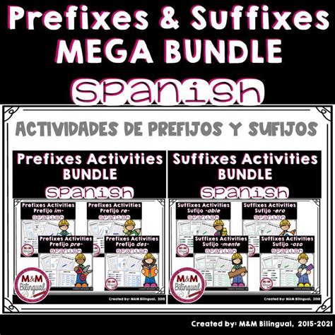 Prefijos Y Sufijos Spanish Prefixes And Suffixes Mega Bundle