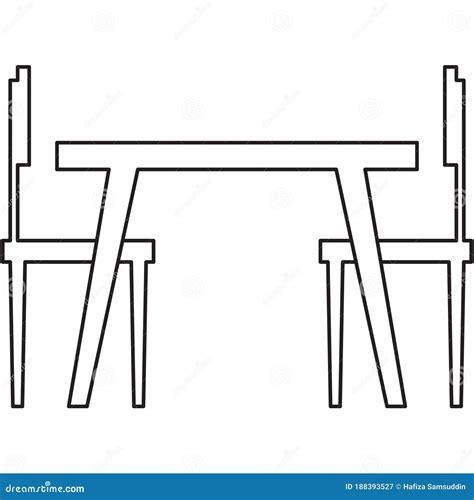 Dining Table With Two Chairs Vector Illustration Decorative Design