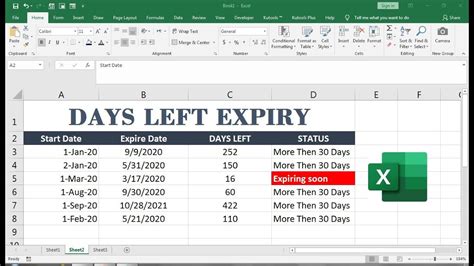 How To Set Expiry Date For Excel File Youtube