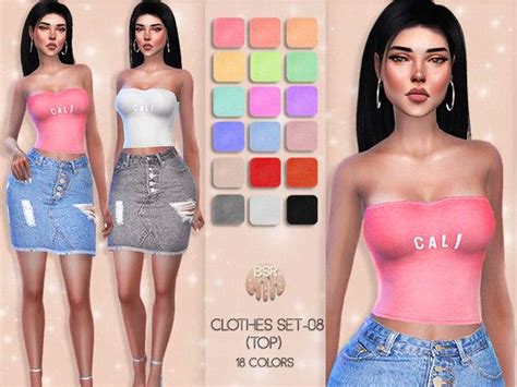 18 Colors Found In Tsr Category Sims 4 Female Everyday Outfit Sets