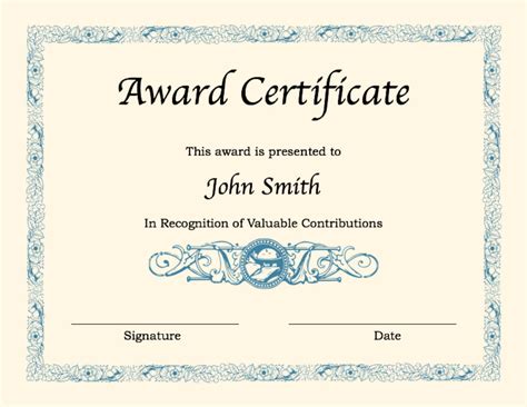 free certificate template word document printable templates