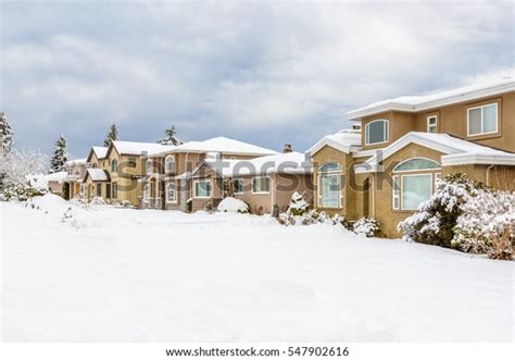 Perfect Neighborhood Houses Suburb Snow Winter Stock Photo 547902616