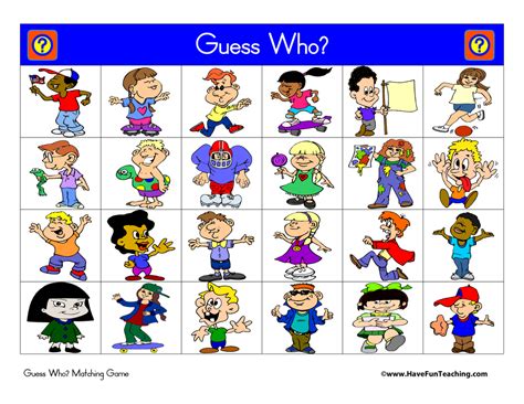 Guess Who Matching Game Activity By Teach Simple
