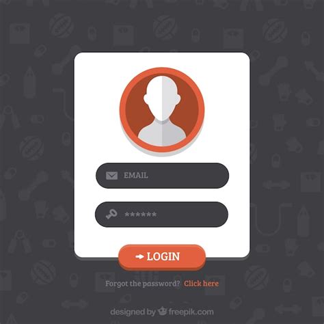 Free Vector Login Form Design With Avatar Template