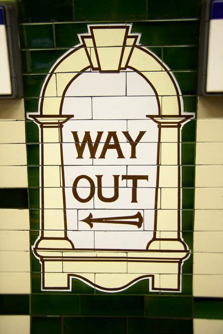 Way Out London Underground Exit Sign Wall Tiles Cool Wall Decor Art
