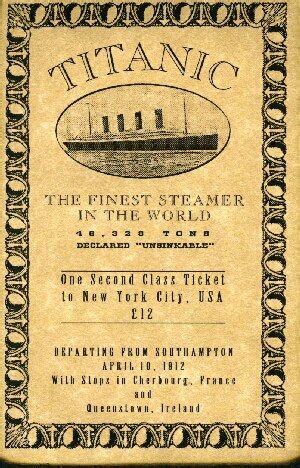 Titanic Nd Class Ticket Notice Ticket States Declared Unsinkable