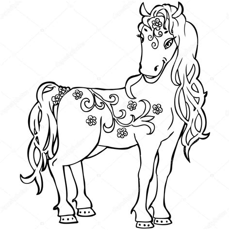 Pony cute horse coloring pages. Cute Sketch Doodle Magic Horse — Stock Vector © Flamewave ...