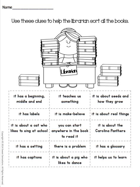 Fiction And Nonfiction Worksheets For Kindergarten