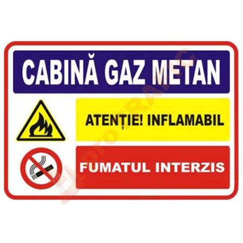 Indicator De Securitate Cu Semne Combinate Cabina Gaz Metan Protrafic