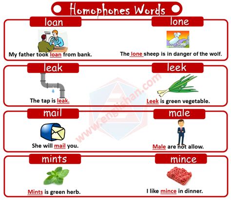 300 Homophones Words List With Examples Pdf Englishan Homophones