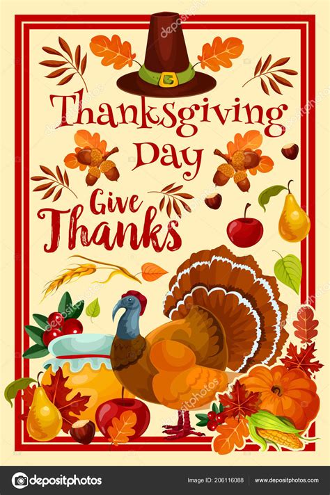 Vector Happy Thanksgiving Day Greeting Card Stock Vector Image By ©seamartini 206116088