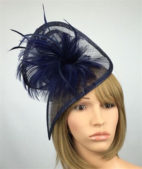 navy dark blue fascinator wedding fascinator hat occasion gatinator ascot ladies day mother of