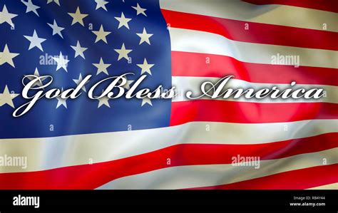 God Bless America On A Usa Flag Background D Rendering United States