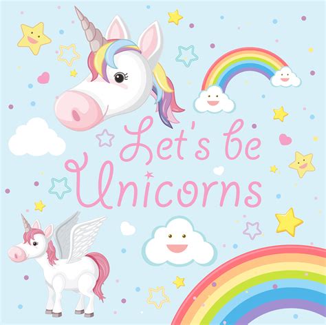 A Cute Unicorn With Rainbow 591286 Vector Art At Vecteezy