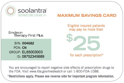 It is a discount program only. Soolantra Coupon (Savings Card) Now Available : Rosacea Support Group