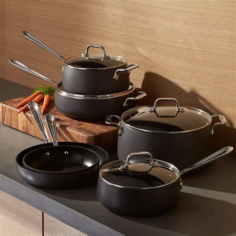 All Clad Ha1 Hard Anodized Non Stick 10 Piece Cookware Set Reviews Crate And Barrel Canada