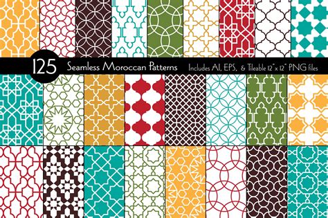 Seamless Moroccan Pattern Bundle 148578 Patterns Design Bundles