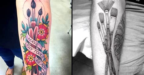 Unleash Your Inner Artist With These Expressive Paintbrush Tattoos