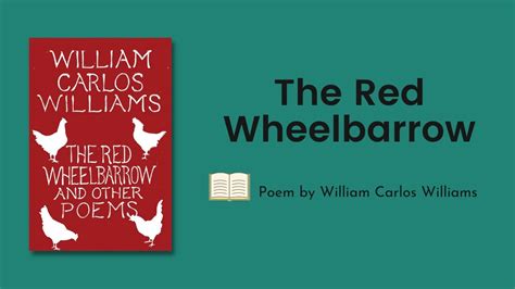The Red Wheelbarrow Poem By William Carlos Williams Youtube