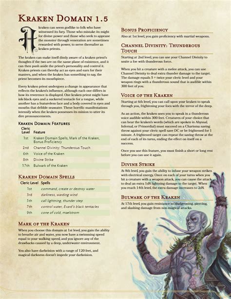 Kraken 5e Warlock All Gadoes