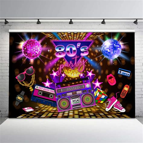 Buy Mehofoto 80s Party Backdrop Disco Theme Retro Style Photo Backdrop