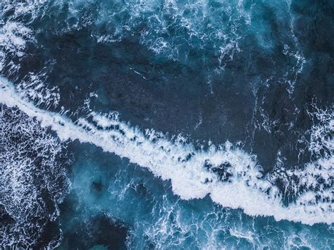 Hd Wallpaper Sea Waves Aerial View Of Seashore During Daytime Drone Ocean Wallpaper Flare
