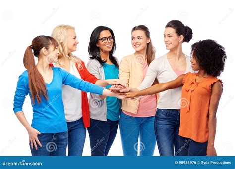 International Group Of Women With Hands Together Stock Photo Image Of