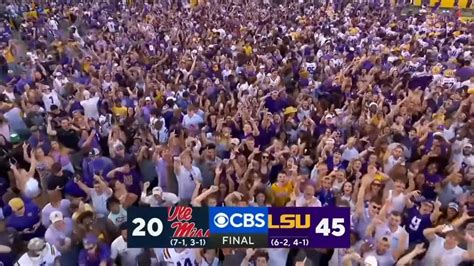 Lsu Fans Storm The Field After Beating Ole Miss Youtube