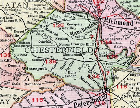 Chesterfield Virginia Map Zip Code Map