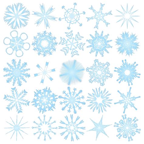 Set Of 25 Snowflakes Abstract Art Pattern Vector Abstract Art