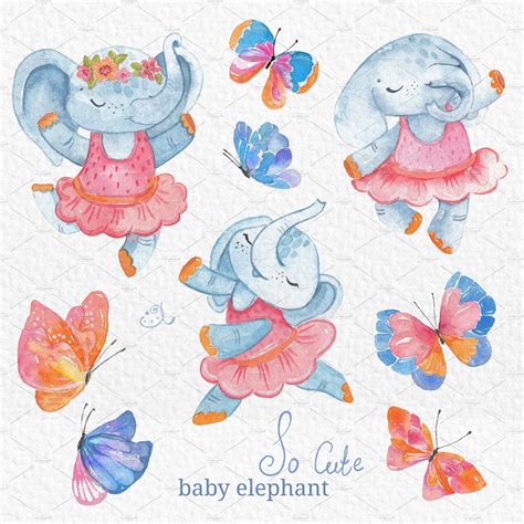 Download Baby Elephant Watercolor and vector