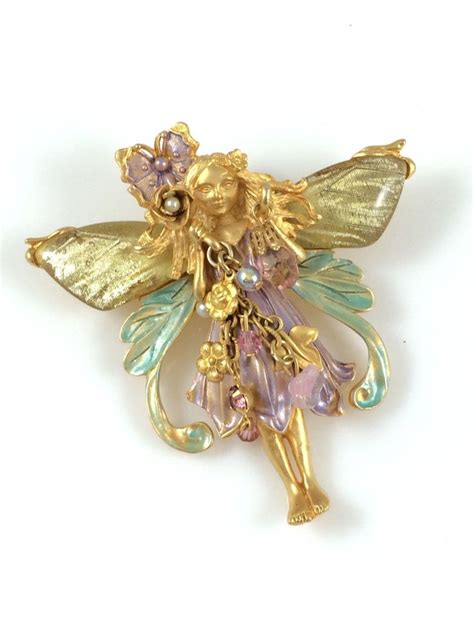 Vintage Kirks Folly Fairy Brooch Pin Pendant With Charms Etsy